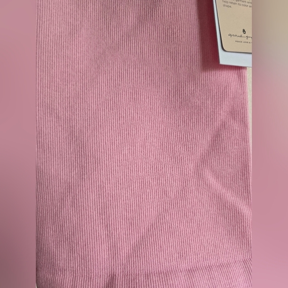 NEW! Spiritual Gangster, Heather Ribbed Biker Shorts,Heather Bubble Gum,Size M/L - Picture 6 of 8